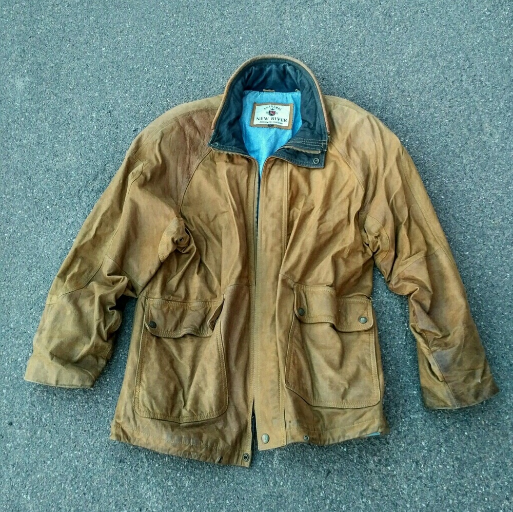 Brown New River 3/4 Leather Jacket